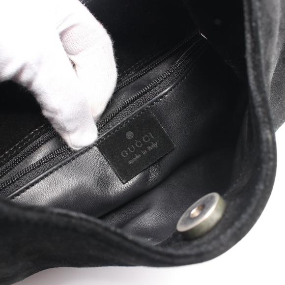 Gucci Shoulder Bag Suede Leather Black - Picture 4 of 10